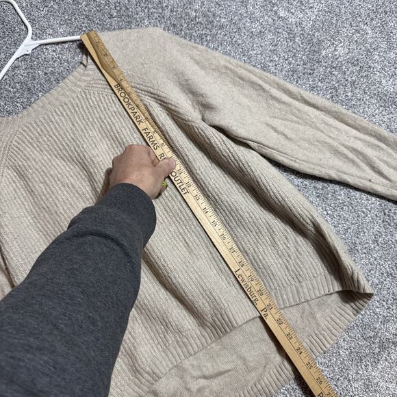 Factory Warmspun Swingy Elbow Patch Sweater Womens Medium Wool Blend Grandpacore - Picture 2 of 9